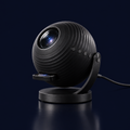 Nightroom galaxy star projector, a matte black sphere on a curved stand